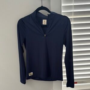 Tracksmith Blue Fitted Long Sleeve Polo Tee